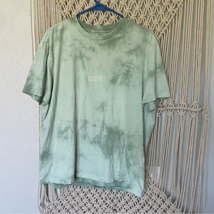 Light Green ALL SAINTS Tee Shirt Over Sized Baggy Faded Tie Dye Grunge Cozy